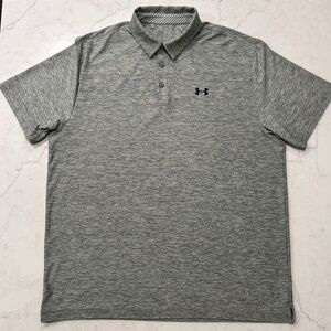 Under Armor Men's Heat Gear Golf Polo - Heather Grey - XL - Loose Fit - Flaws